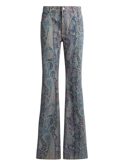 Etro Floral Paisley-motif Flared Jeans In Multi