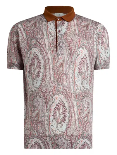 Etro Floral Paisley Polo Shirt In Pink