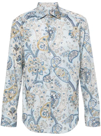 Etro Printed Viscose Shirt In Beige
