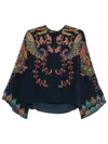 Etro Paisley Printed Silk Blouse In Black