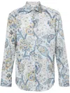 Etro Printed Viscose Shirt In Blue