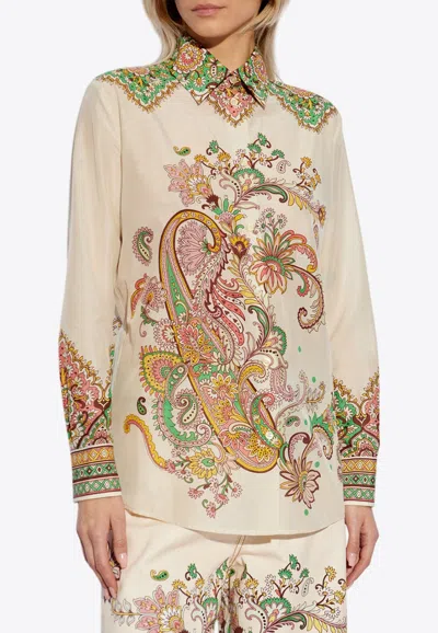ETRO FLORAL PAISLEY PRINT BUTTON-UP SHIRT