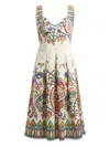 Etro Paisley Floral-print Sleeveless Pleated Midi Dress In Multi