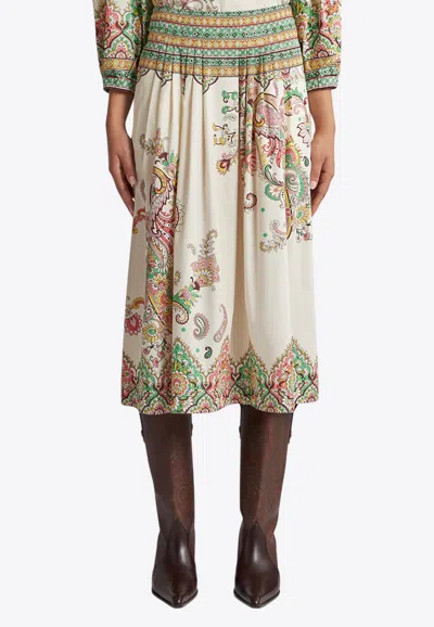 ETRO FLORAL PAISLEY PRINT MIDI SKIRT
