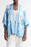 Etro Floral Paisley Print Open Front Jacket In Stampa F.do Viola
