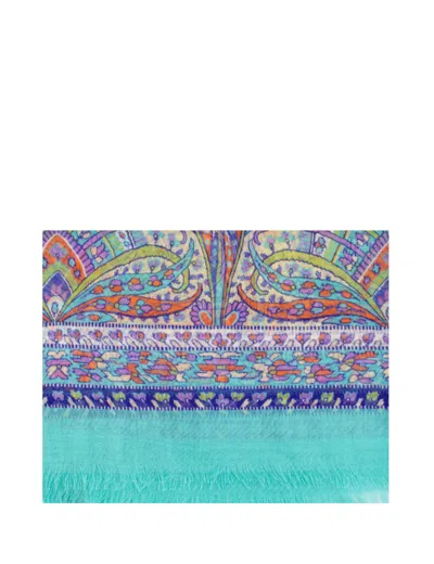 Etro Floral Paisley Print Shawl With Fringed Edges In Multicolor