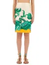 Etro Printed High Waist Knee-length Skirt In Multicolour