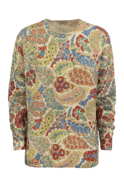 ETRO FLORAL PAISLEY PRINT WOOL AND ALPACA JUMPER FOR WOMEN