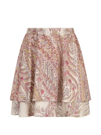 Etro Kids' Floral Paisley Satin Jacquard Skirt In Multi