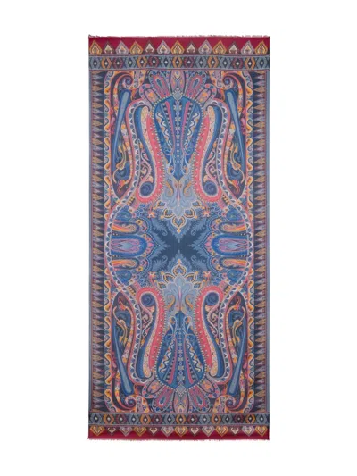 Etro Floral Paisley Scarf In Blue