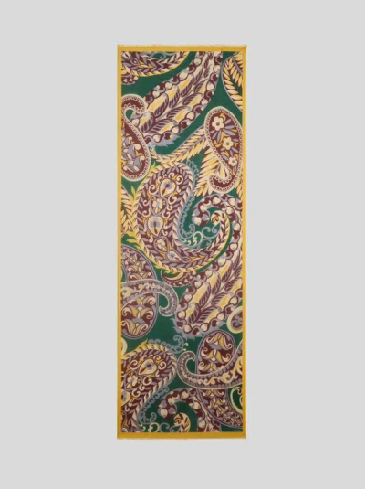 Etro , Floral Paisley Scarf, Woman, Green