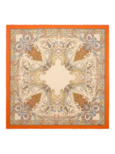 Etro Floral-paisley Shawl In Neutral