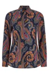 Etro Paisley-patterned Cotton Blouse In Blue