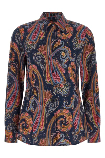 Etro Floral Paisley Shirt In Blue