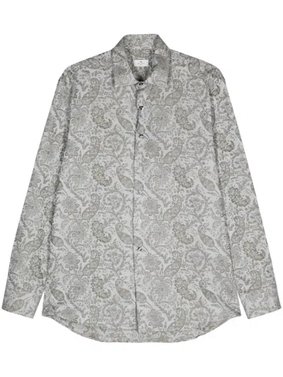 Etro Floral Paisley Shirt In Neutrals