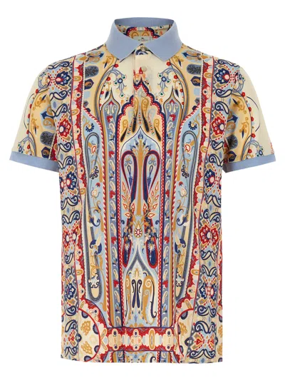 Etro Floral Paisley Polo Shirt In Multicolor