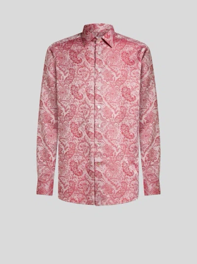 Etro Paisley-print Cotton Shirt In Red