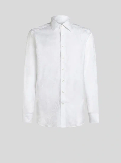 ETRO , FLORAL PAISLEY SHIRT, MAN, WHITE, SIZE 40