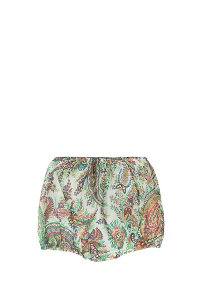 Etro Kids' Floral Paisley Shorts In Multicolor