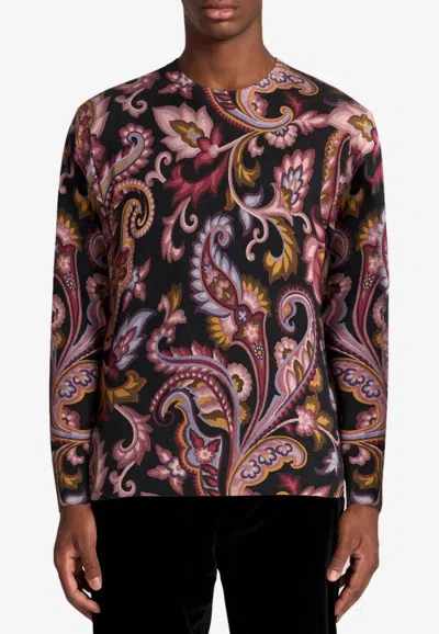 Etro Floral Paisley Silk-blend Sweater In Multi