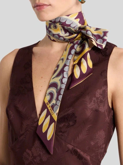 Etro Paisley Floral Silk Scarf In Multi