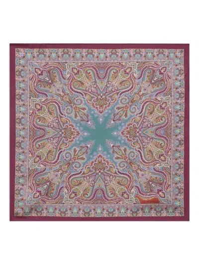 Etro Floral Paisley Silk Pocket Square In Multi