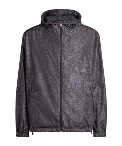 Etro Floral Paisley Windbreaker Jacket In Purple
