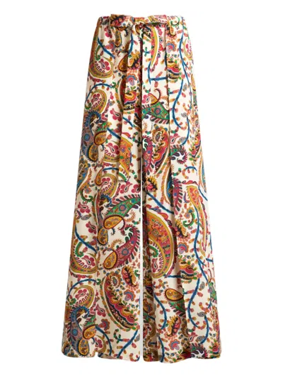 Etro Floral Paisley-motif Palazzo Trousers In Multi