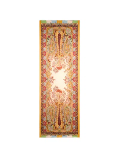 Etro Floral Paisley-print Scarf In Orange