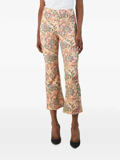 Pre-owned Etro Floral Paisley-print Trousers In Pink