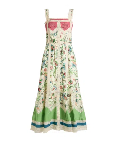 Etro Floral Panel Midi Dress In Multi
