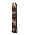 Etro Floral Pattern Backless Dress In Black