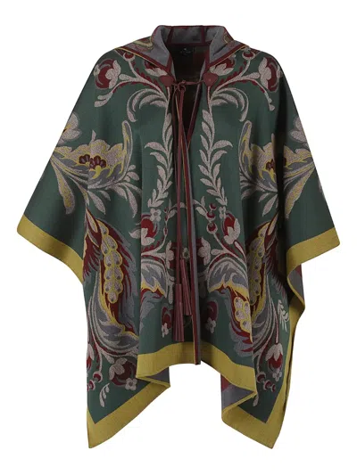 Etro Floral-pattern Cape In Multi