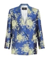Etro Double-breasted Jacquard Jacket In Blue