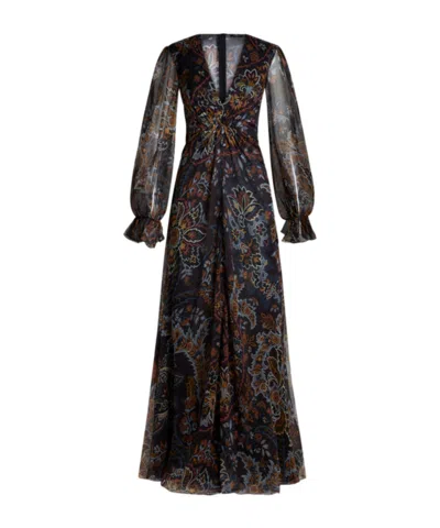 Etro Floral Pattern Dress In Black