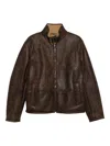 Etro Floral-pattern Leather Jacket In Brown
