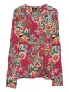 Etro Floral Pattern Long-sleeved Knitwear Sweater In Gray