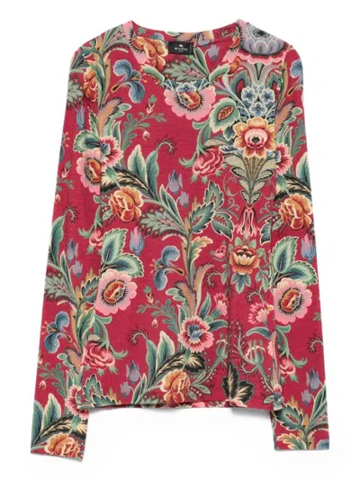 ETRO ETRO FLORAL PATTERN LONG-SLEEVED KNITWEAR SWEATER