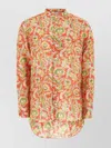 Etro Floral Pattern Long Sleeves Curved Hem Shirt In Yellow