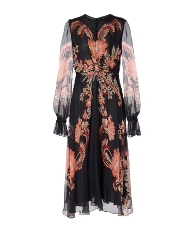 Etro Floral Pattern Midi Dress In Multi
