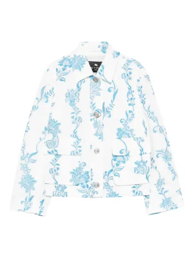 Etro Floral-pattern Pocket Jacket In White