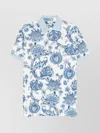 Etro Floral Pattern Polo Shirt With Contrasting Collar In White