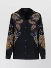 Etro Floral Pattern Silk Shirt With Side Slits