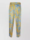 Etro Silk Twill Tailored Trousers With Floral Paisley Print
