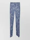 Etro High-waisted Cotton Gabardine Trousers With Floral Detailing