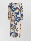 Etro Floral Pattern V-neckline Midi Length Dress