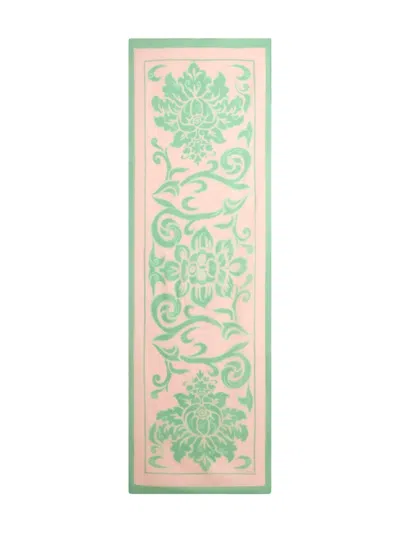 Etro Floral-patterned Rectangular Scarf In Green