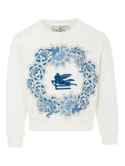 Etro Kids' Floral-pegaso Sweatshirt In White
