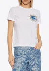 Etro T-shirt Mit Aufgesticktem Pegaso Und Monogramm In White