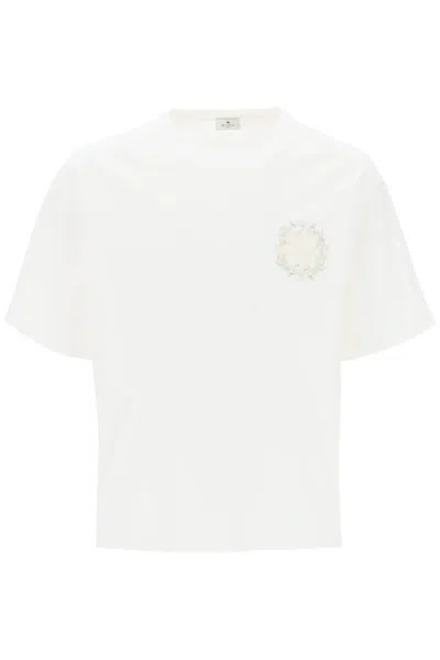 ETRO FLORAL PEGASUS EMBROIDERED T-SHIRT